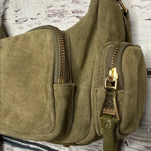 Aimee Kestenberg Away We Go Olive Green Suede leather Women's Bag - Picture 6 of 15